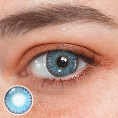 New 3-Tone Brilliant Blue Prescription Colored Contact Lenses