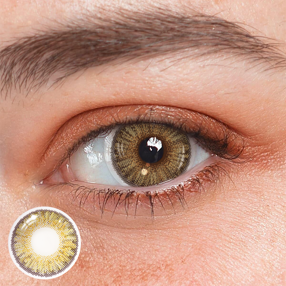 New 3-Tone Brown Prescription Colored Contact Lenses