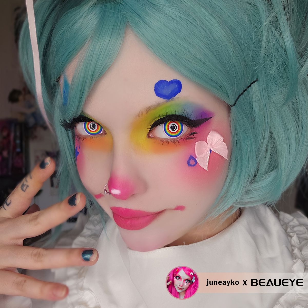 Cosplay Circle Line Rainbow Colored Contact Lenses