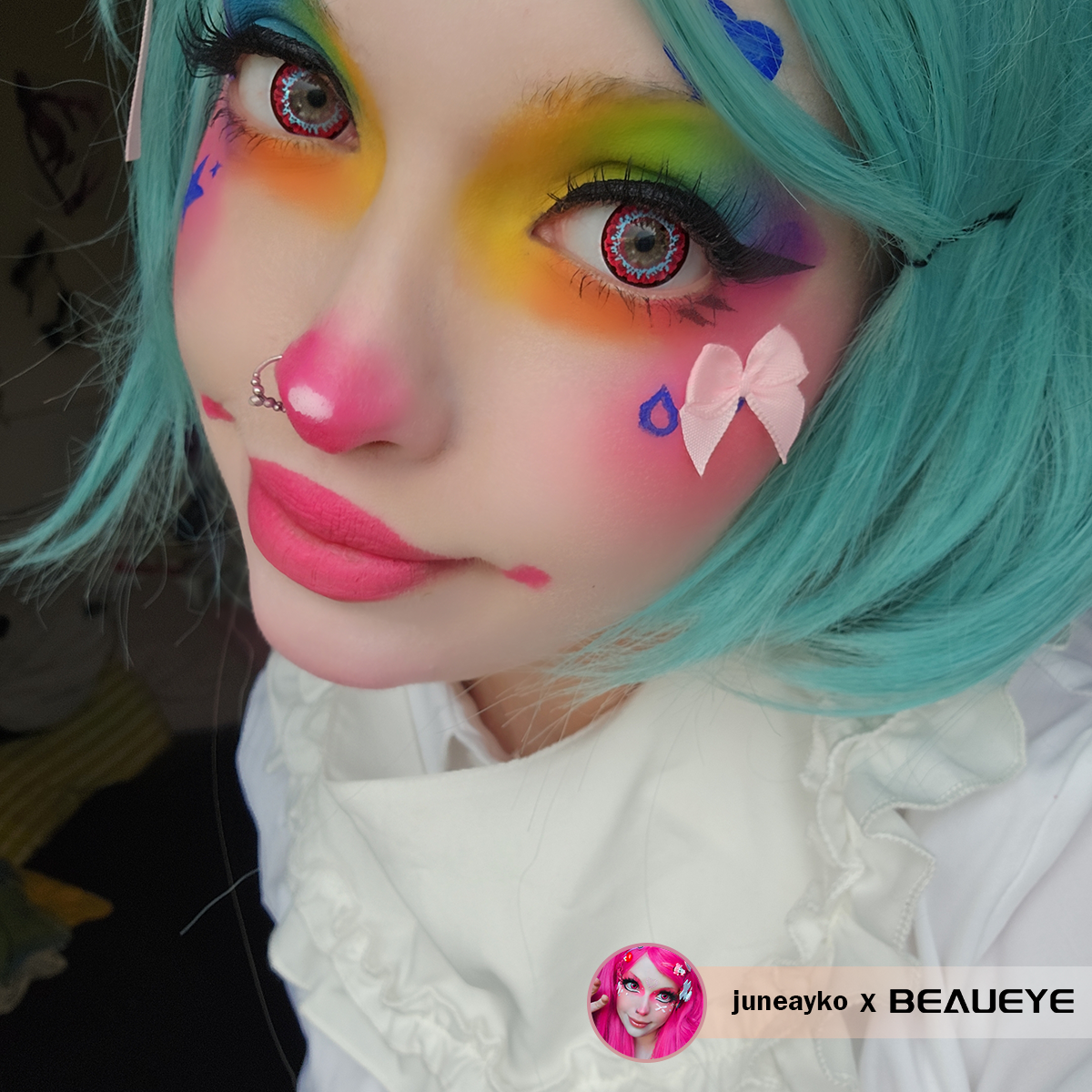 Cosplay Pink love Pink Colored Contact Lenses