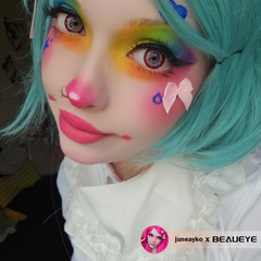 Cosplay Pink love Pink Colored Contact Lenses