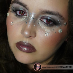Cosplay Star Eyes Red Colored Contact Lenses