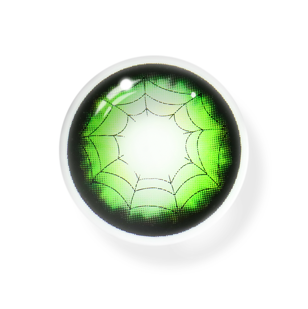 Cosplay Spider Web Green Colored Contact Lenses