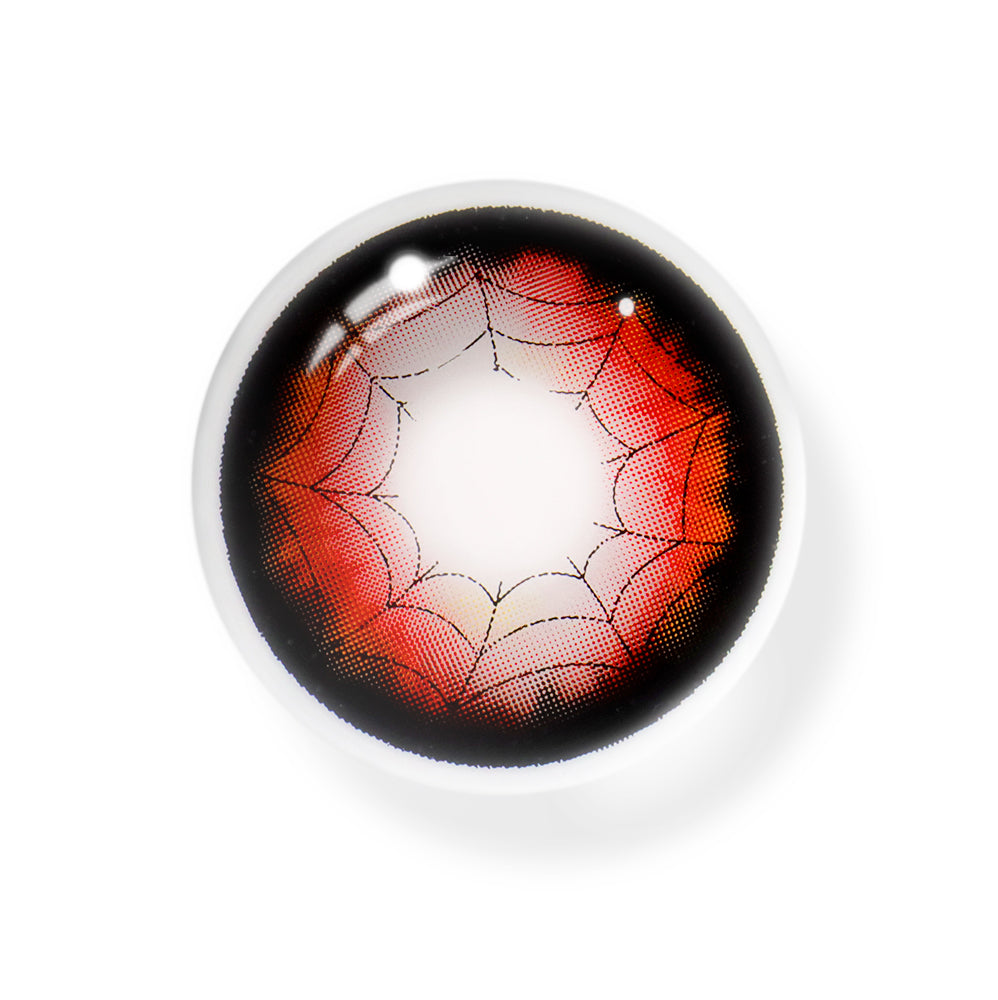 Cosplay Spider Web Red Colored Contact Lenses