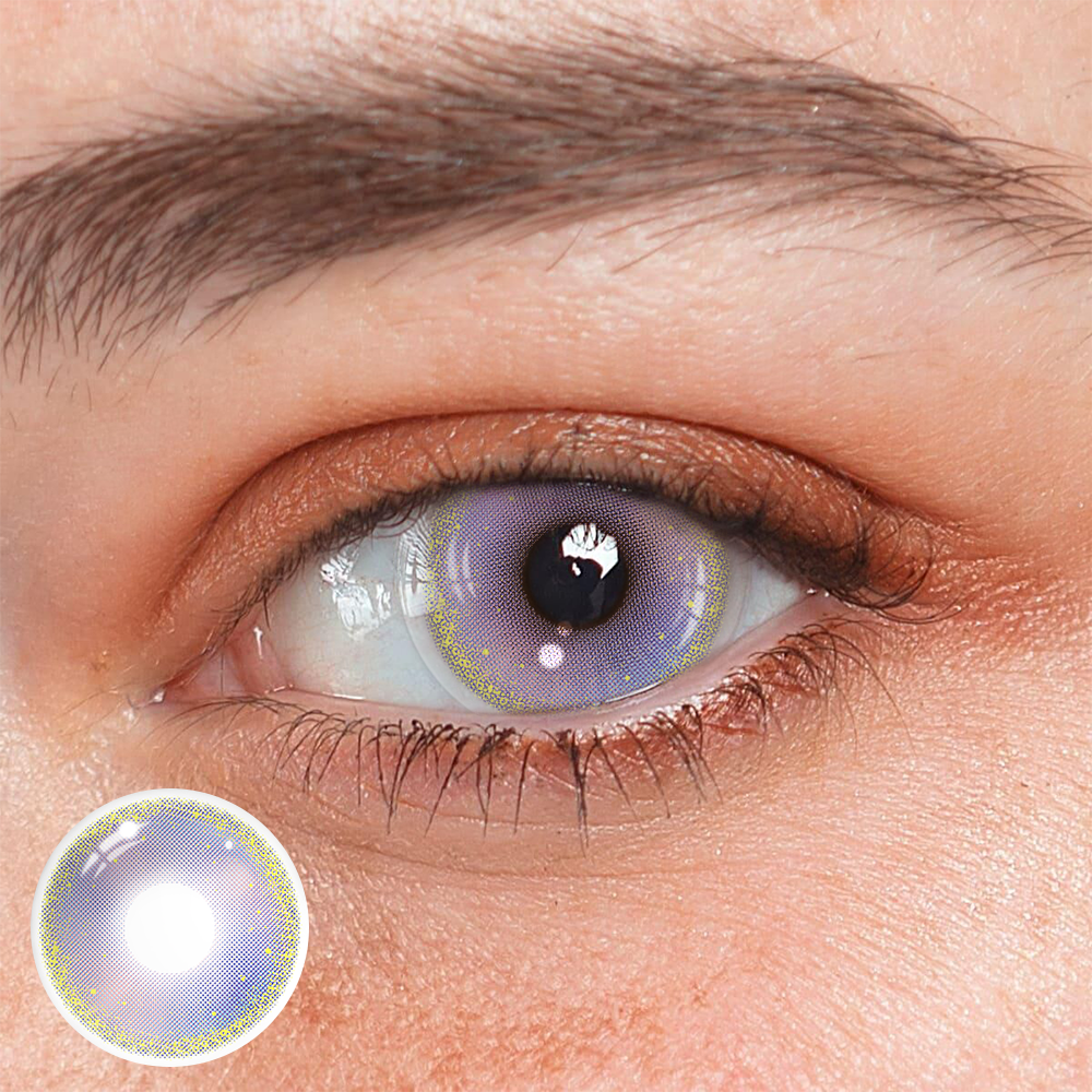 Cosplay Gold Rim Purple Colored Contact Lenses