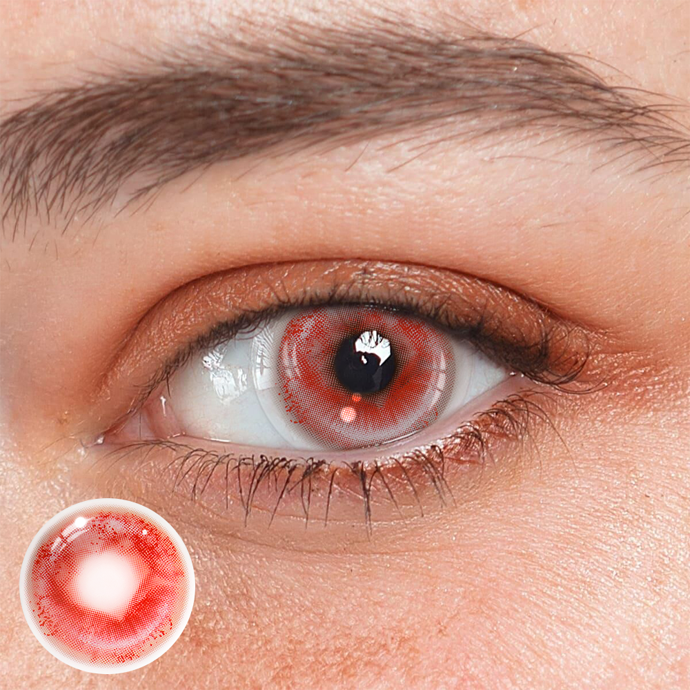 Cosplay Scarlet Sand Pupils Red Colored Contact Lenses
