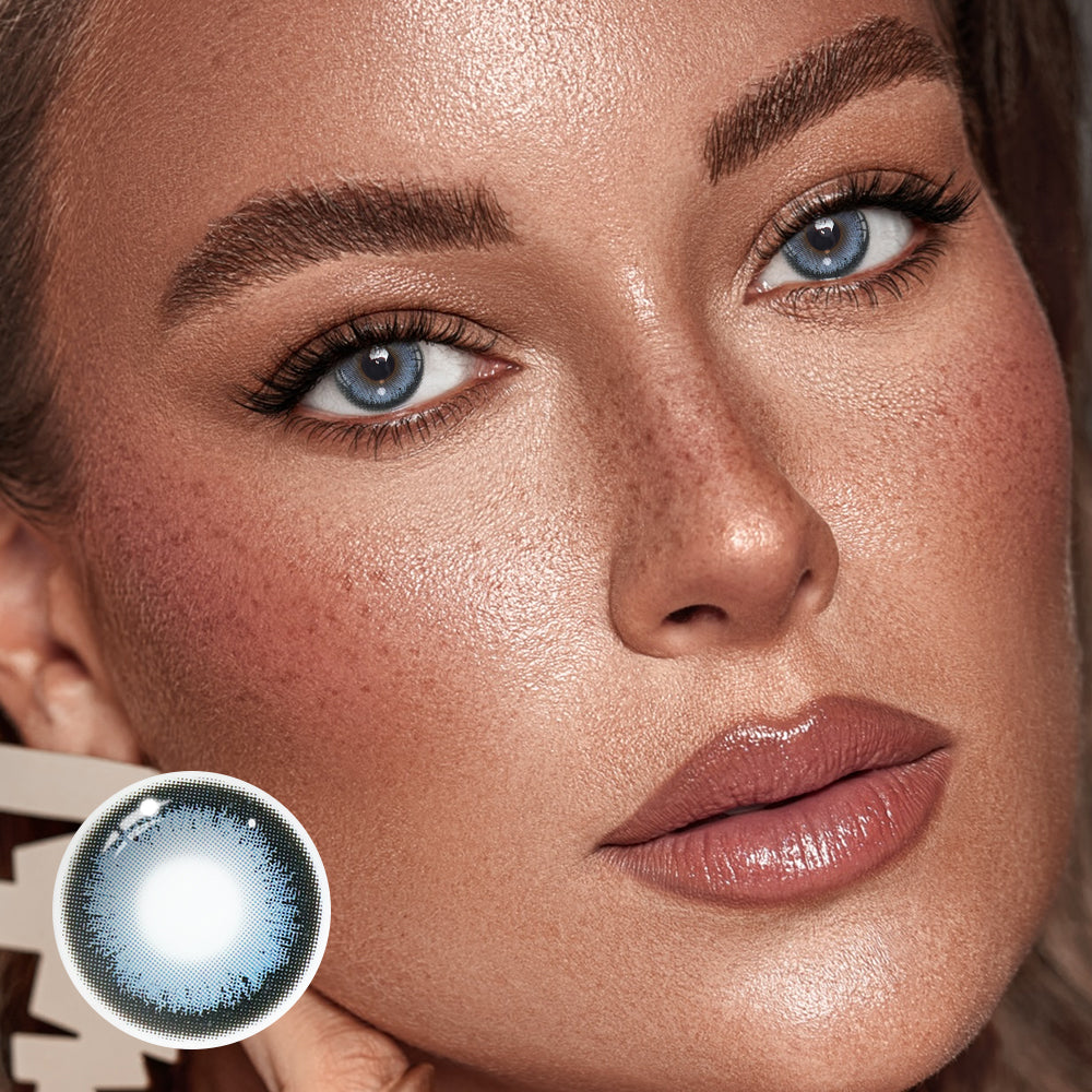 Cinnabar Blue Colored Contact Lenses