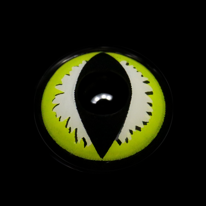 Cosplay Cat Eye Lash Green Colored Contact Lenses