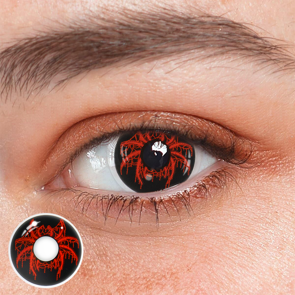 Cosplay Spider Jade Red Colored Contact Lenses