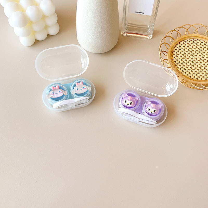 Estuche para lentes de contacto de colores DIY lindo y simple