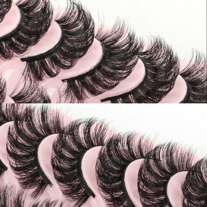 Pestañas de pelo de visón densas de 10 piezas 7D