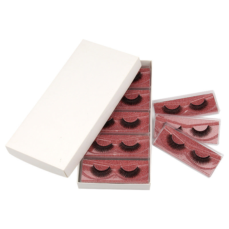 Modelo de tarjeta roja 3D Mix Pestañas de pelo de visón de 10 piezas