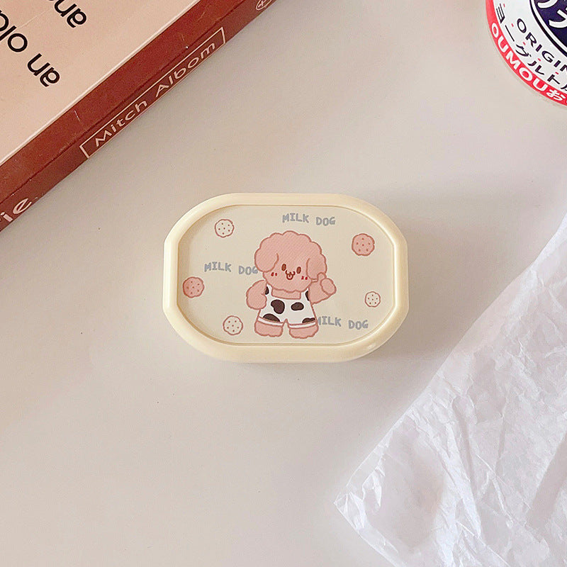 Cute Cartoon with Mirror Colored Contact Lens Case