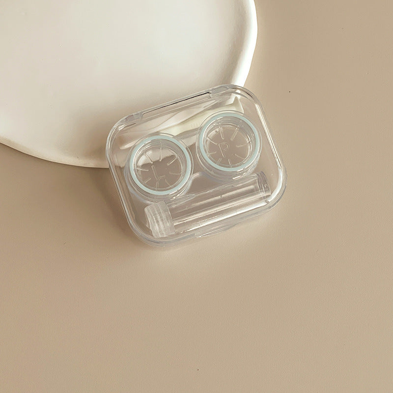 With Bottle Integrated Screw-Free Cap Colored Contact Lens Case