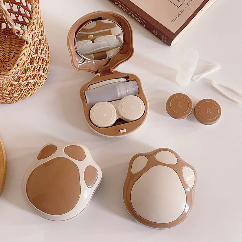 Cute Cat's Paw Colored Contact Lens Case