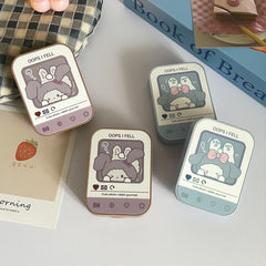 INS Niche Cute Illustration Colored Contact Lens Case