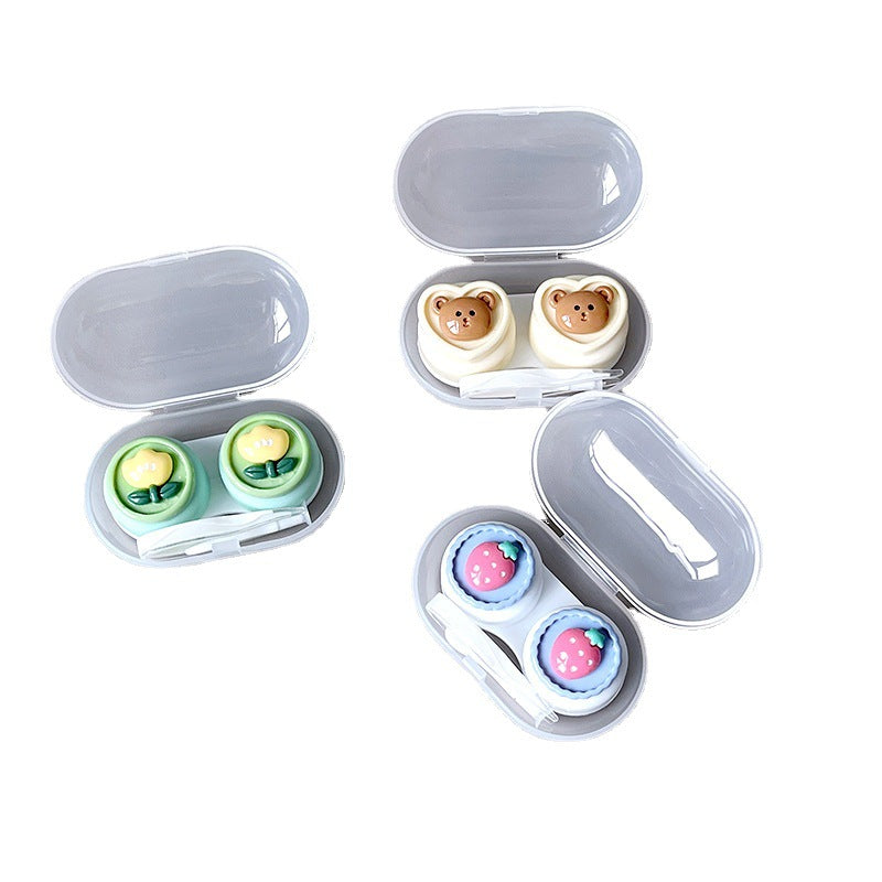 Small Fresh Bear Rabbit Colored Contact Lens Case