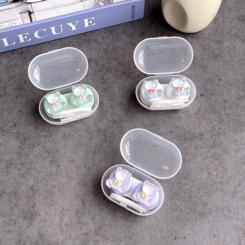 INS Simple Bear Colored Contact Lens Case