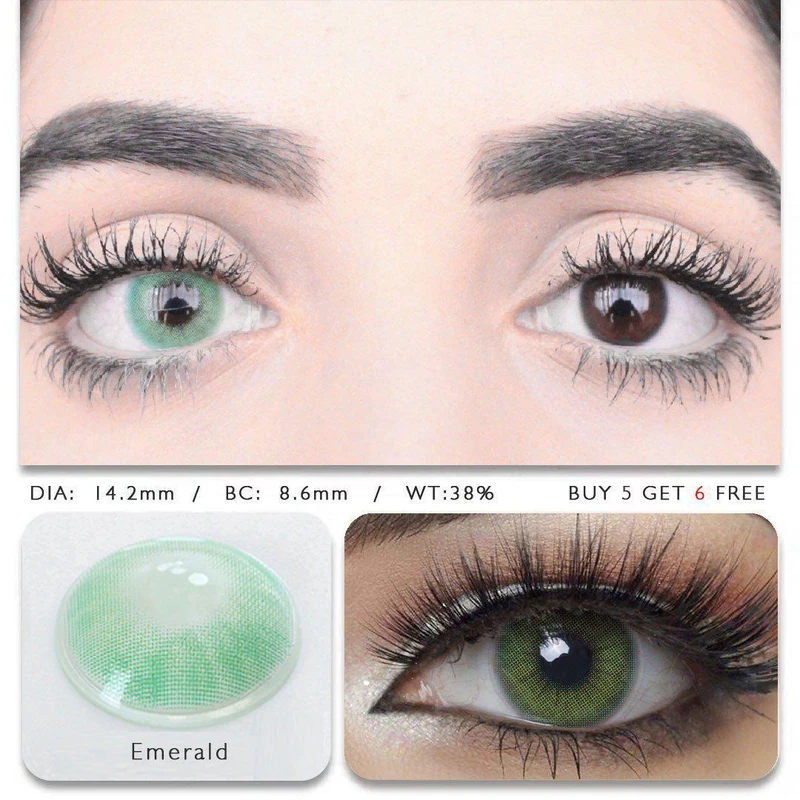 Hidrocor Smaragdgrüne farbige Kontaktlinsen mit Sehstärke