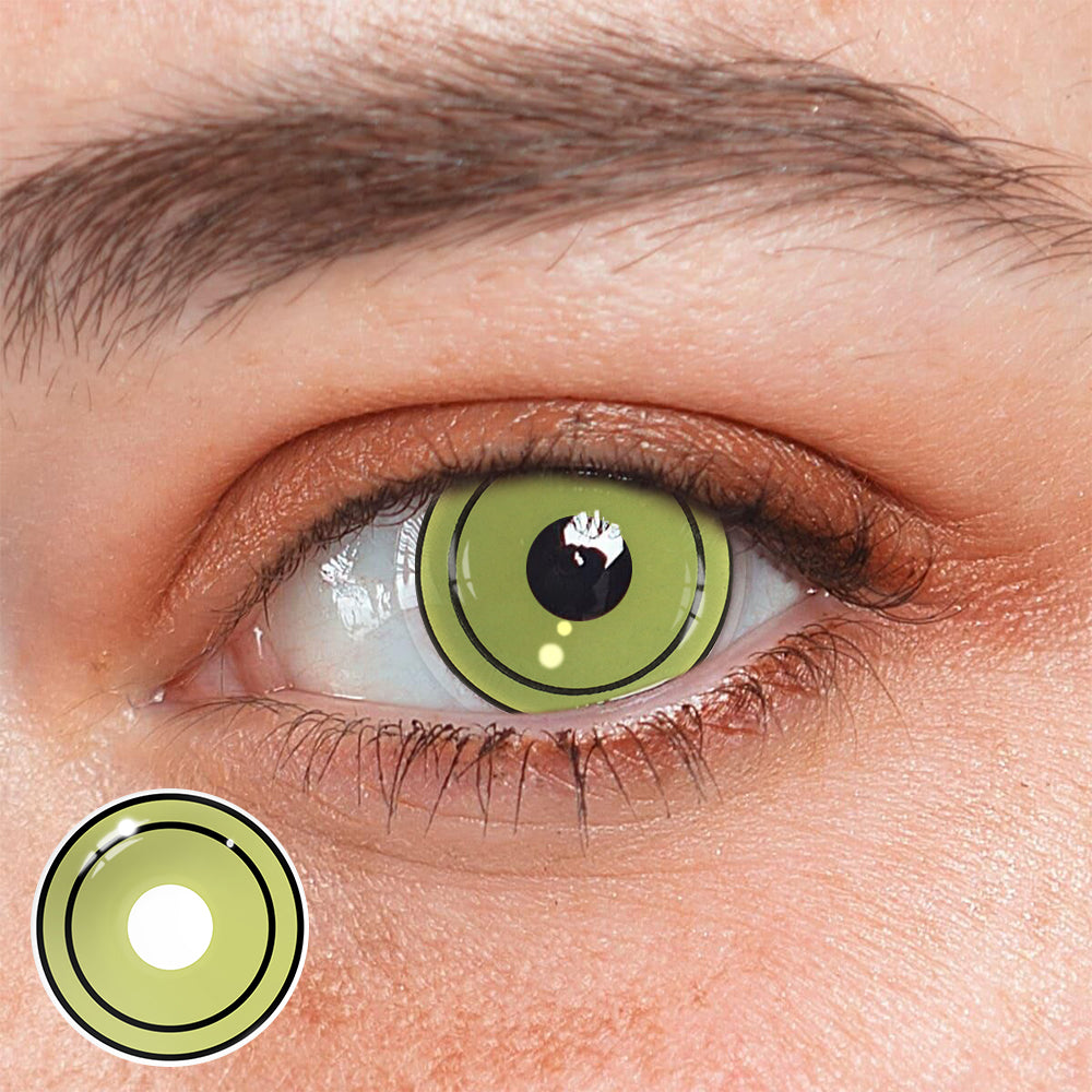 Cosplay Circle Line Black Green Colored Contact Lenses