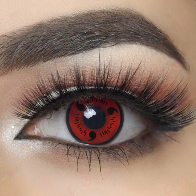 Cosplay Naruto Rote Sasuke Sharingan farbige Kontaktlinsen