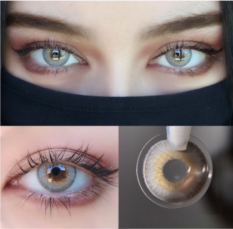 LA GIRL Graue farbige Kontaktlinsen mit Sehstärke