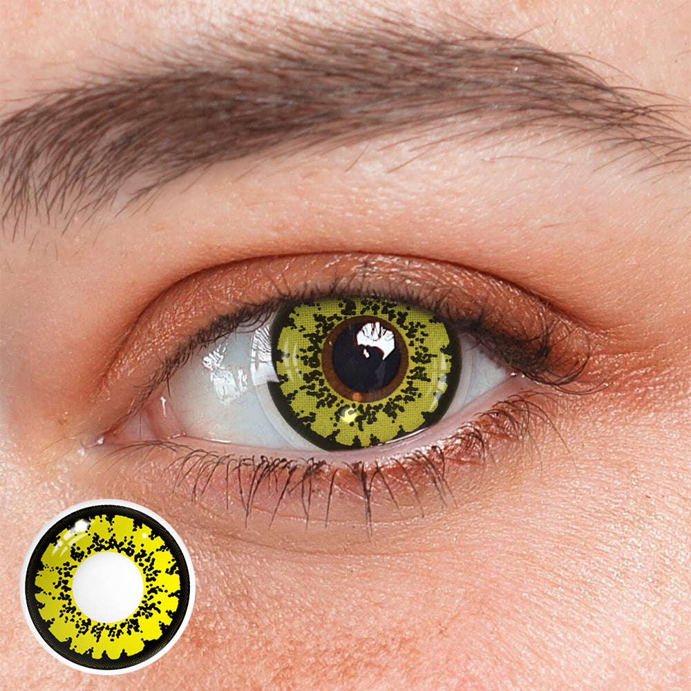 Cosplay Queen Yellow Prescription Colored Contact Lenses