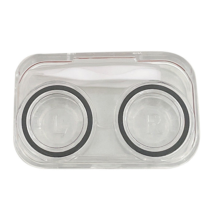 Estuche para lentes de contacto de color transparente, simple y compacto, estilo Ins