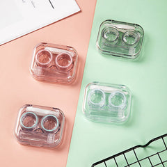 Mini estuche portátil para lentes de contacto de color transparente