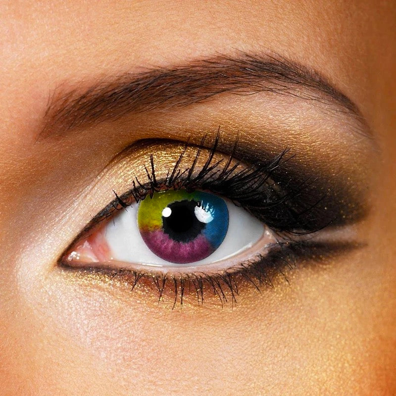 Mehrfarbige Halloween-Regenbogen-Kontaktlinsen in Regenbogenfarben