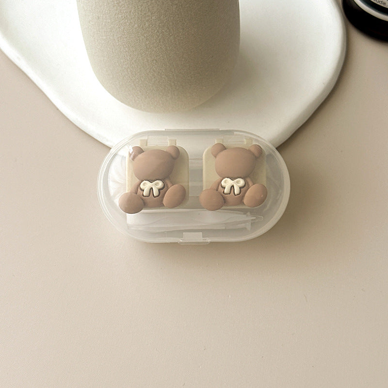 Simple Bear Colored Contact Lens Case
