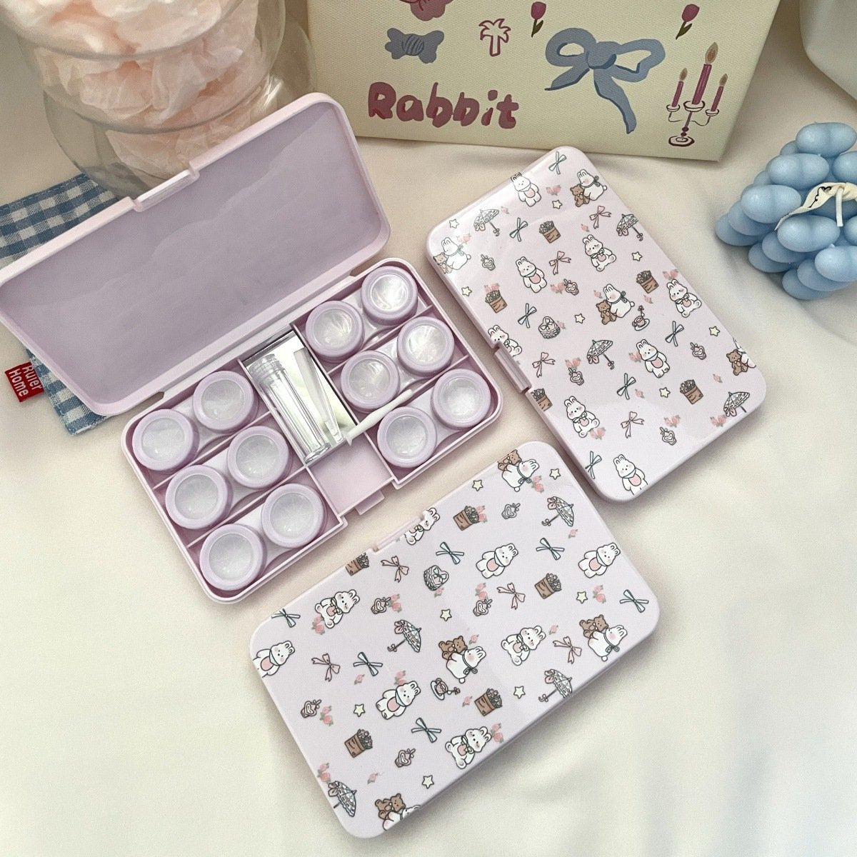 Floral Puppy Colored Contact Lens Case