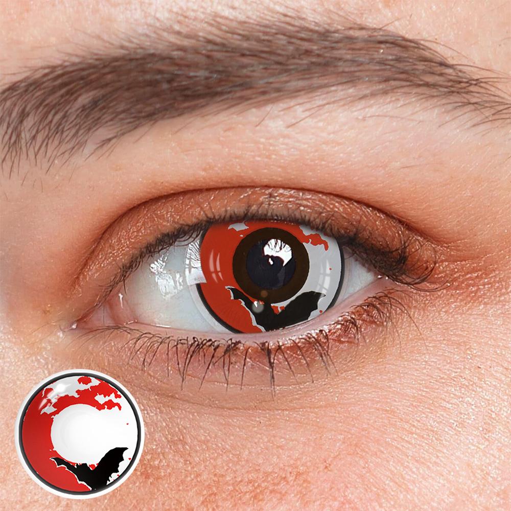 Cosplay Trauma Bat Red Colored Contact Lenses