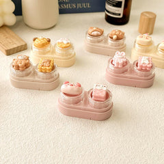 Cartoon Bear Rabbit Colored Contact Lens Case