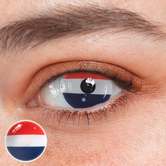 Lentes de contato coloridas azuis da bandeira da França Cosplay